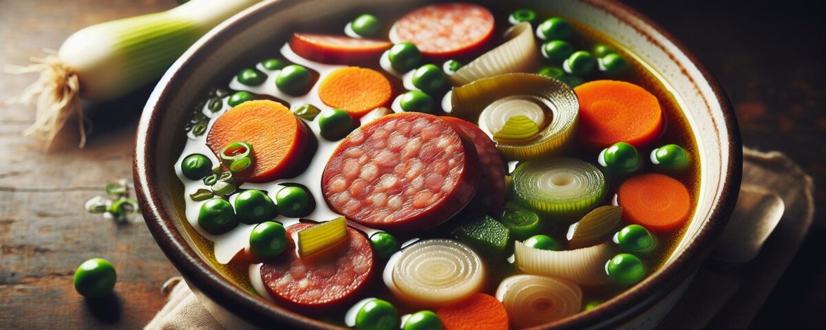 Sopa italiana de salchichas y verduras