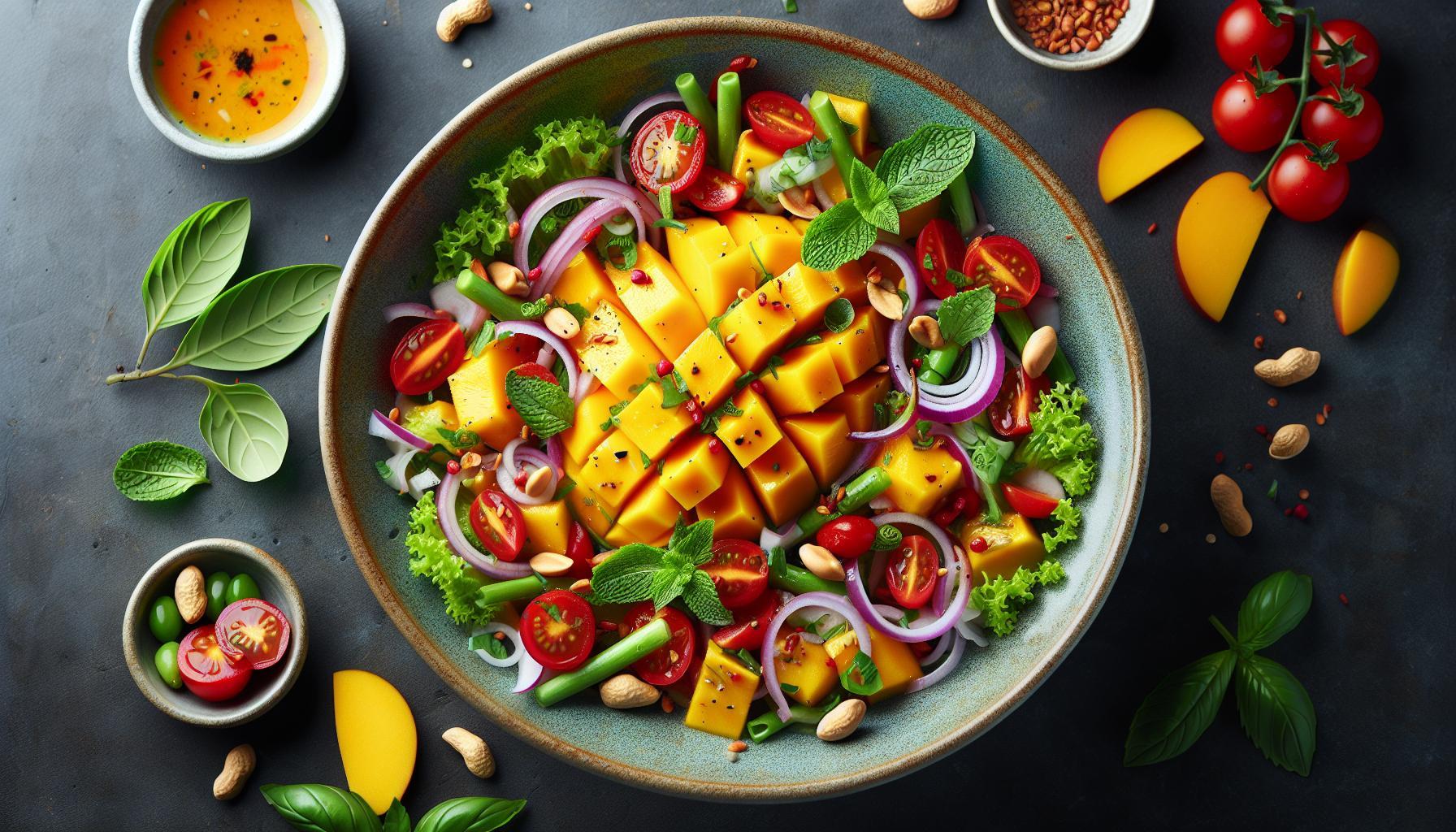 Receta Fácil y Saludable: Ensalada Ecológica de Mango al Estilo Tailandés