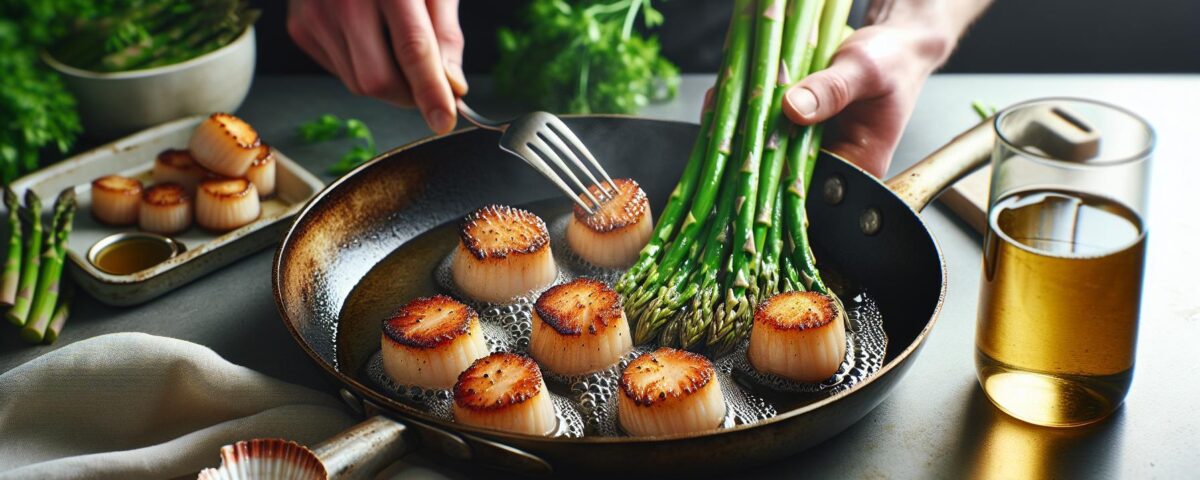 Receta Gourmet: Cómo Preparar Vieiras Chamuscadas con Espárragos Frescos