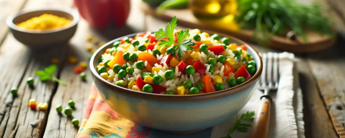 arroz colorido y sano una receta de cocina corta al estilo mediterraneo vegetariano desde espana20240224165603 - Recetas de cocina 3 Bocados