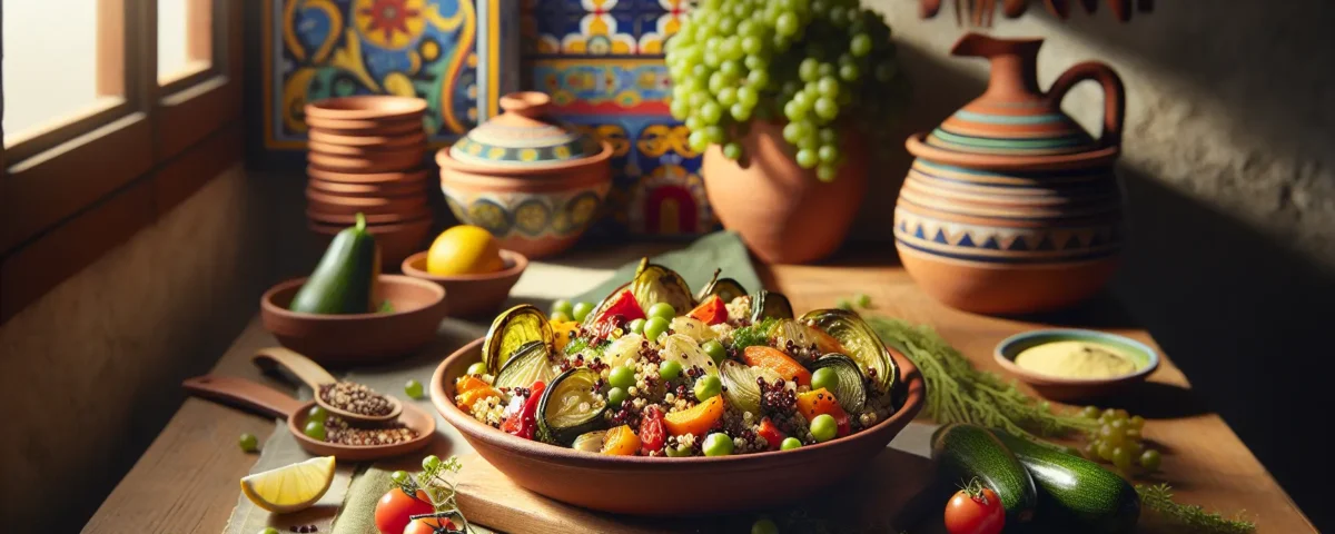 deliciosa y sencilla una receta de cocina corta al estilo mediterraneo con quinoa y verduras asadas perfecta para vegetarianos en espana20240224163953 - Recetas de cocina 3 Bocados