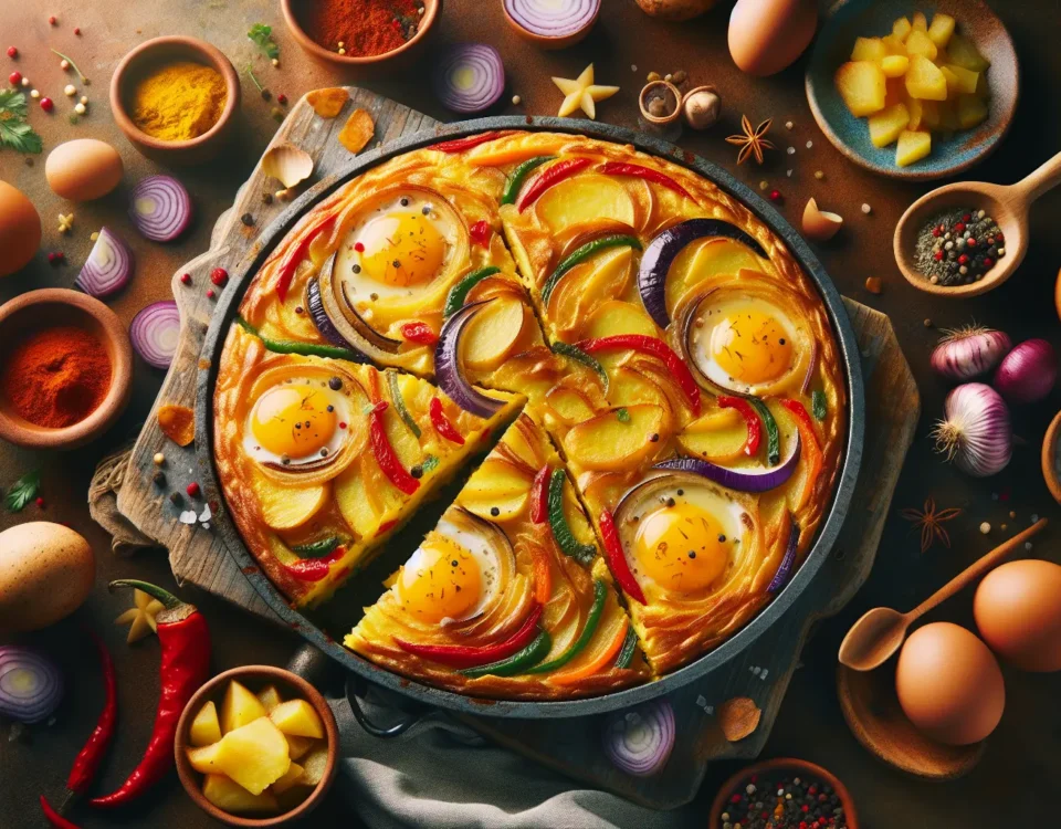 descubre la magia de espana tortilla de patatas con un toque colorido recetas con huevo faciles al estilo mediterraneo20240224213232 - Recetas de cocina 3 Bocados