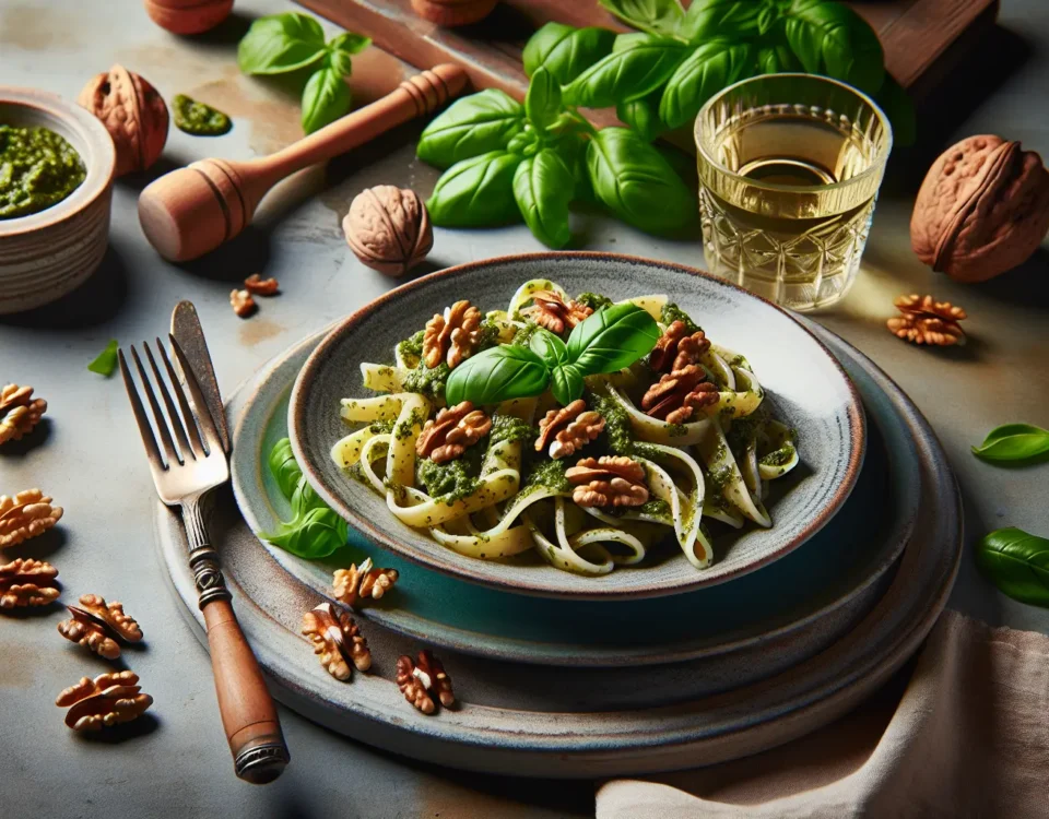 facil y rapida descubre como hacer una receta de cocina corta italiana de pasta con pesto de nueces y albahaca perfecta para vegetarianos en espana20240224193051 - Recetas de cocina 3 Bocados