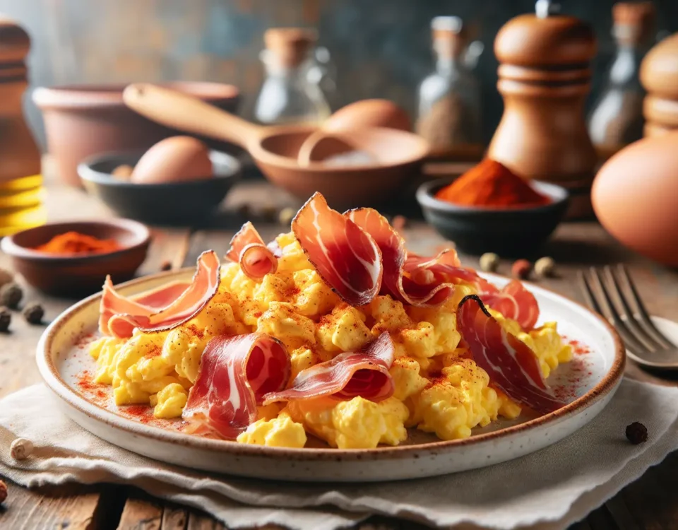 huevos revueltos al estilo espanol una delicia con jamon serrano y pimenton recetas con huevo faciles y saludables desde espana20240225003248 - Recetas de cocina 3 Bocados