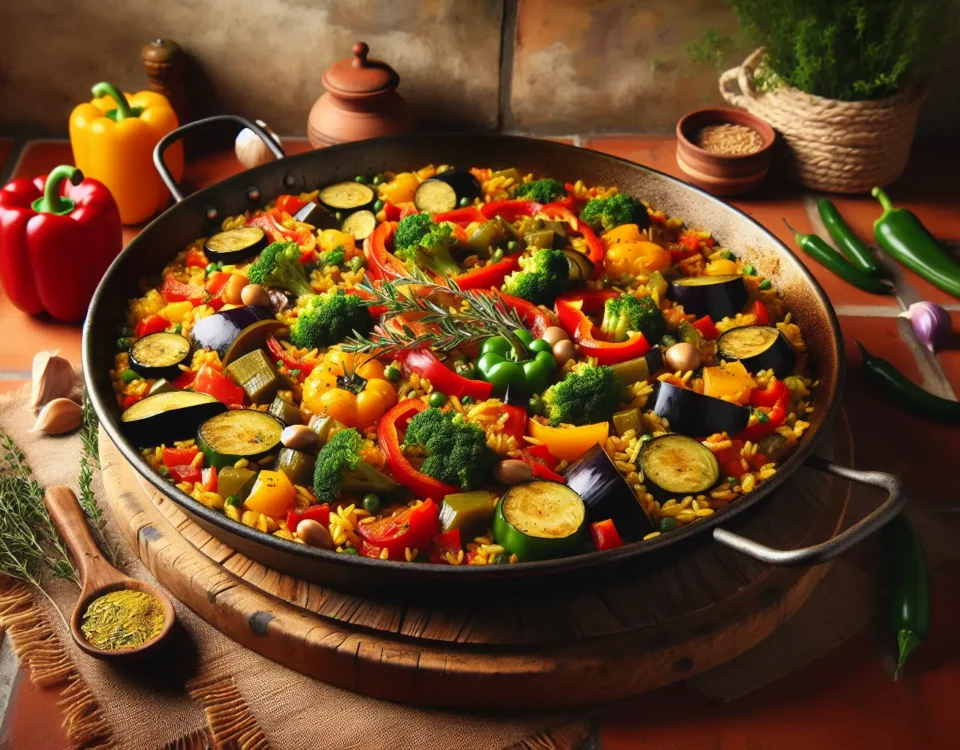 paella vegetariana mediterranea dominando la cocina casera espanola con ingredientes frescos en espana20240225013252 - Recetas de cocina 3 Bocados