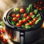 como cocinar tomates cherry y espinacas en freidora de aire para una cena ligera20240307192941 - Recetas de cocina 3 Bocados