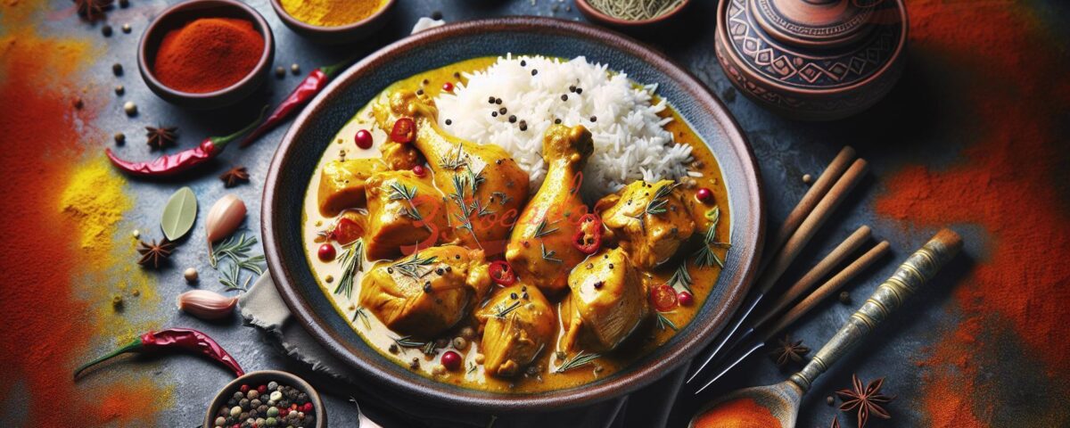 Pollo al curry con arroz