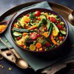 Bowl colorido de Couscous Marroquí con Verduras
