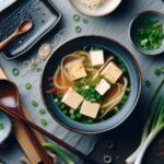 Bowl de Sopa de Miso con Tofu y cebolla verde