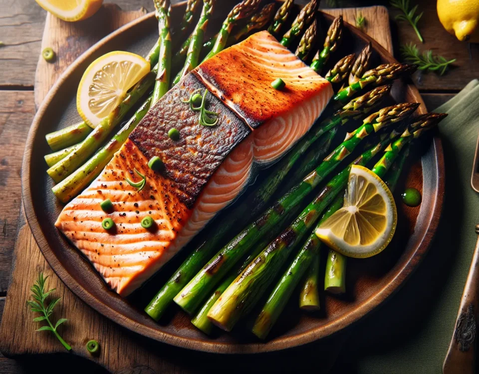 salmon al horno estilo mediterraneo una recet saludable y sin gluten con esparragos y limon desde espana20240301023133 - Recetas de cocina 3 Bocados