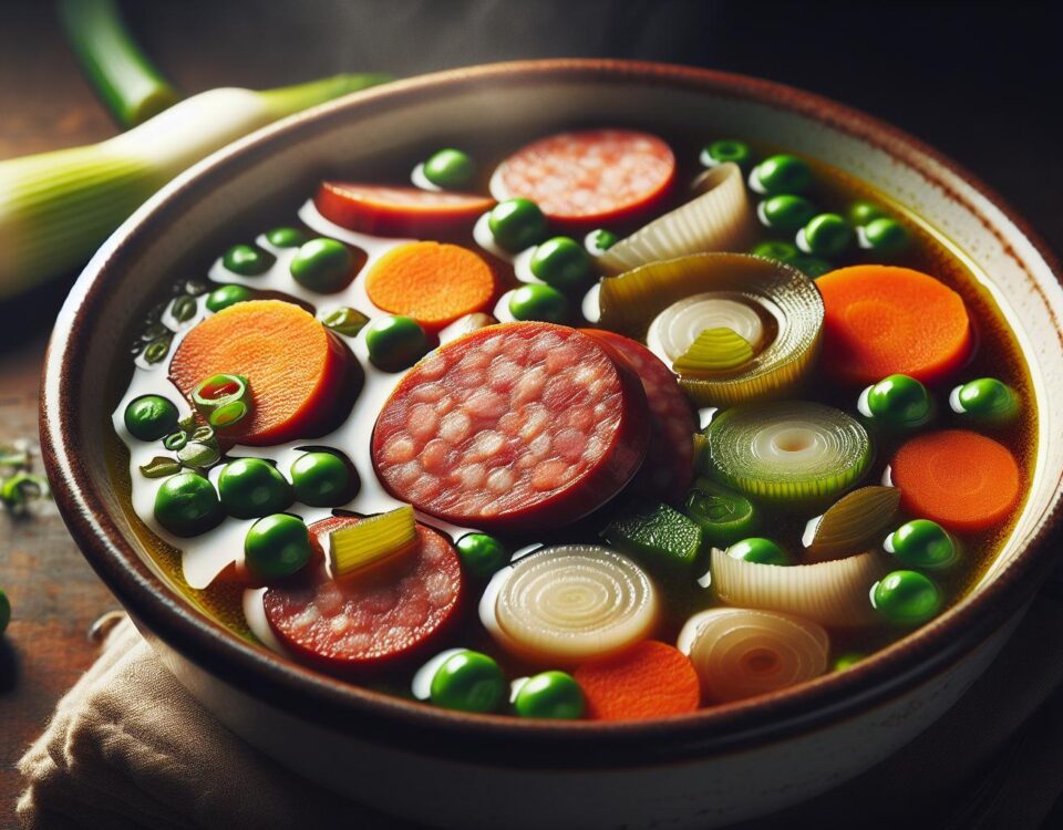 Sopa italiana de salchichas y verduras