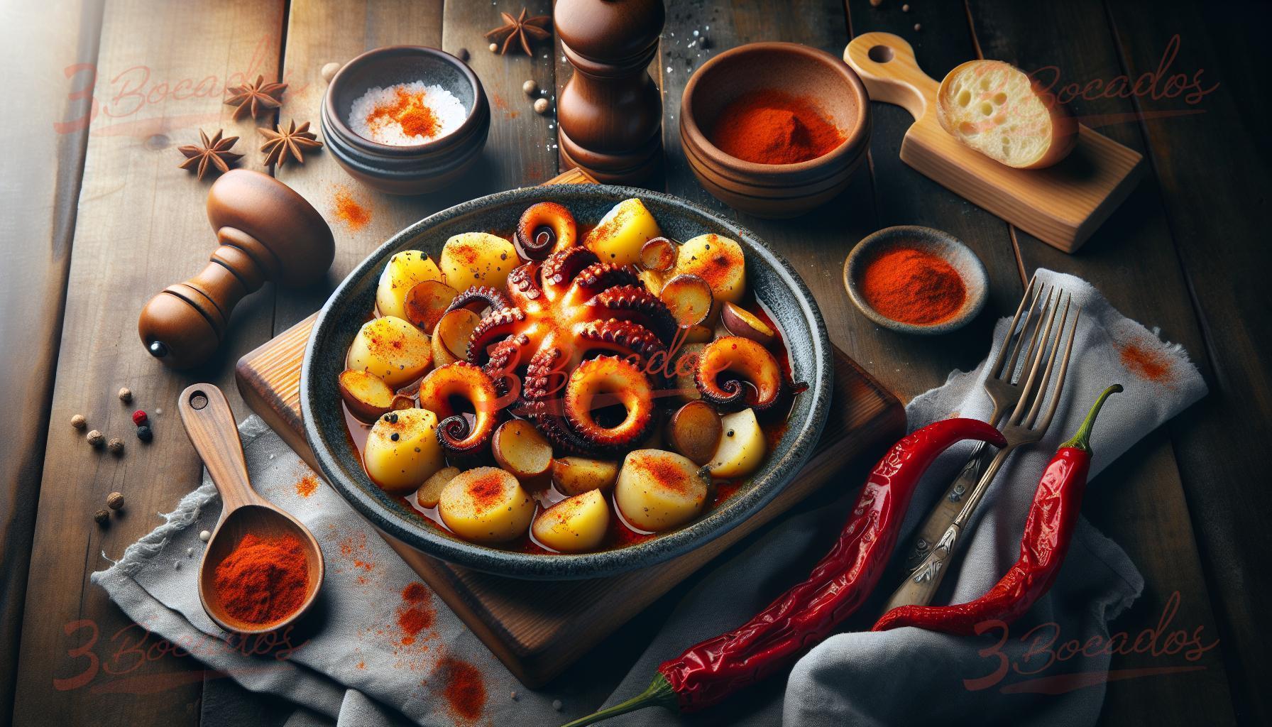 Plato de Pulpo a la Gallega servido tradicionalmente